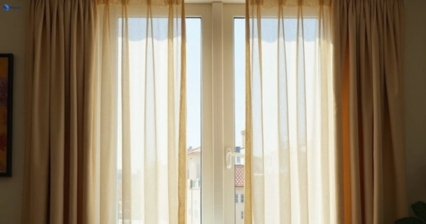 Dull dusty drapes in campsie-nsw before professional cleaning